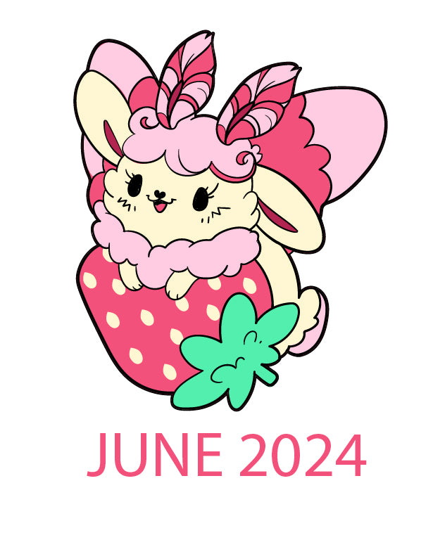 Strawberry Mothbunny Enamel Pin (June 2024)