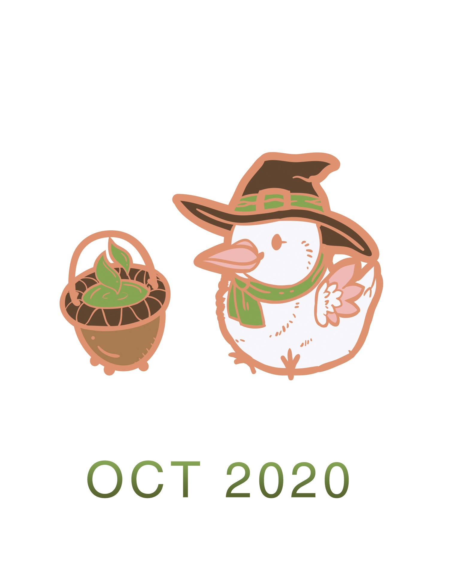 Corvid Coven - Albino Crow Enamel Pin